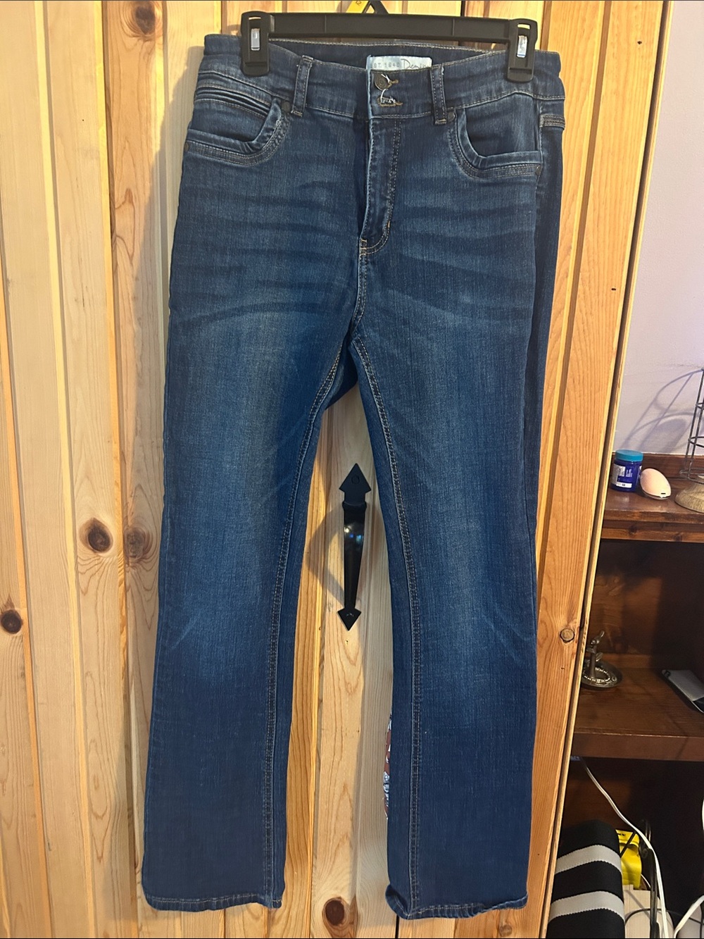 Women's High-Rise Straight-Leg Jeans in Dark Blue
